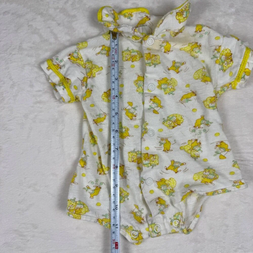 Vintage Carters Infant Baby Yellow Clown One Piece Outfit 0-3 Months‎
